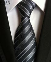 Fashion Neckties Classic Men's Stripe Yellow Navy Blue Wedding Ties Jacquard Woven 100% Silk Men Solid Tie Polka Dots Neck Ties 3